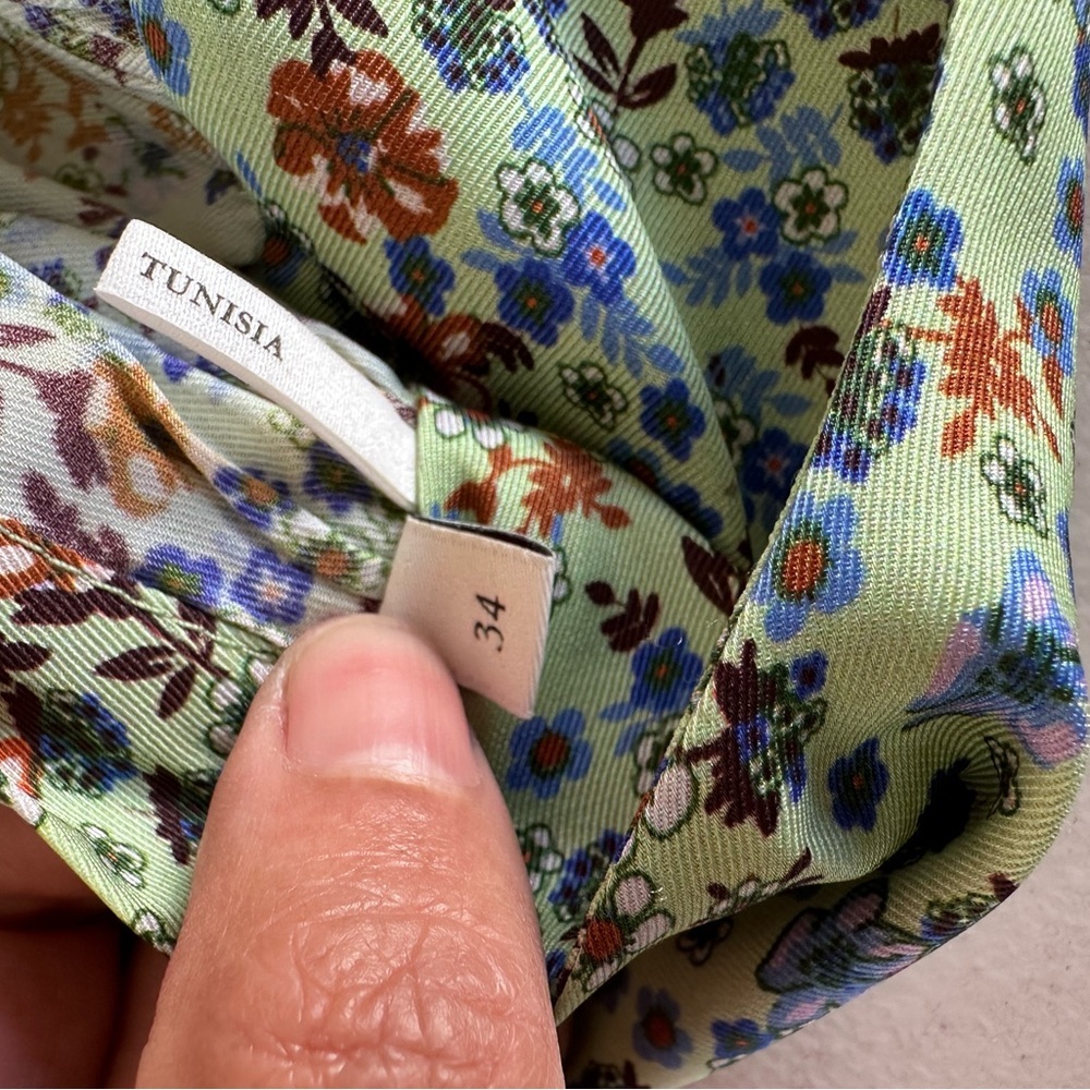 Sandro Provence Floral Smocked Waist Midi
Dress In Light Green Size 34 (4-6) - Picture 11 of 13